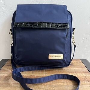 Samantha Brown RDIF Navy and Black Crossbody Travel Bag